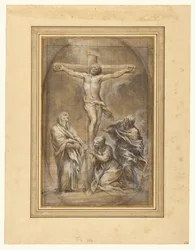 Christus am Kreuz mit der Jungfrau Maria, Maria Magdalena und Johannes dem Evangelisten