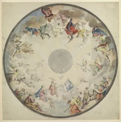 Entwurf für eine Kuppel mit Figuren aus dem Alten und Neuen Testament, 1720-1804