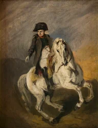 Napoleon auf einem grauen Pferd