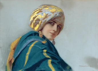 Mädchen in einem Schal, ca. 1920