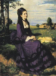 Dame in Violett