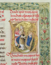 Segnung der Jungfrau Maria und des Kindes aus dem Pontifikale von Bischof Erasmus Ciolek, ca. 1510