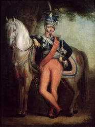 Prinz Josef Anton Poniatowski (1763-1813) bei seinem Pferd, ca. 1800-13