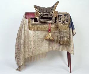 Sattel von Adam Kazimierz Czartoryski (1734-1823) Kommandant der Galizischen Garde, 1782-83 (Holz, Leder, Samt mit Silber & Gold)