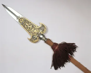 Speer der Wache von König Ludwig XIV. (1638-1715) von Frankreich (Stahl & Gold in Holz)