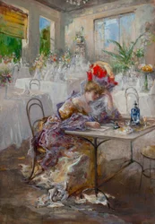 Ein Brief (oder Dame im Café)