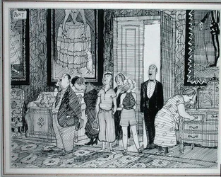 Der britische Charakter: großes Interesse an historischen Häusern, Illustration aus Punch, veröffentlicht am 8. Juli 1936