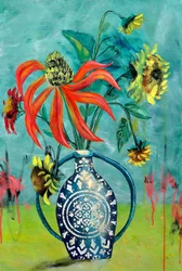 Bunte Vasenblumen