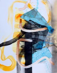 Dynamisches Blau-Orange Abstrakt