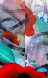 Lebendige abstrakte Mohnblumen
