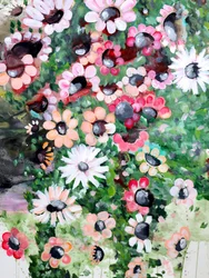 Lebendige Gartenblüten