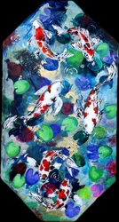 Lebhafter Koi-Teich