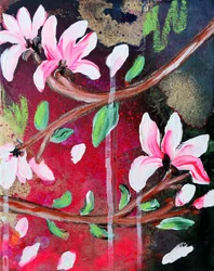 Lebhafte Magnolienblüte