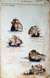 Manuskriptseite „Erinnerungen an die Armadas von Portugal unter König Manuel I.“