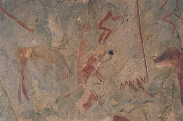 Menschliche und tierische Figuren (Höhlenmalerei)