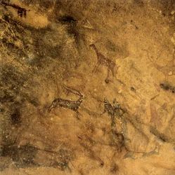 Prähistorischer phallischer Tanz