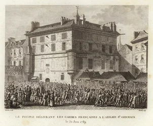 Das Volk liefert die französischen Wachen in der Abtei von St. Germain ab