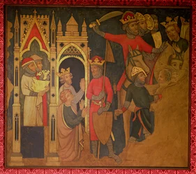 Gefangenschaft von König Jojachin von Israel, Rekonstruktion eines Wandgemäldes ursprünglich in der Painted Chamber des Palace of Westminster