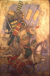 Die Geschichte des Antiochus, Rekonstruktion eines Wandgemäldes ursprünglich in der Painted Chamber des Palace of Westminster