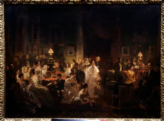 Horace Vernet teilt die Entdeckung des Daguerreotyps im Wohnzimmer von Monsieur Irisson (10 rue Antin, Abend des 10. August)