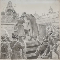 Illustration zum Gedicht Das Lied des Kaufmanns Kalaschnikow von M. Lermontov