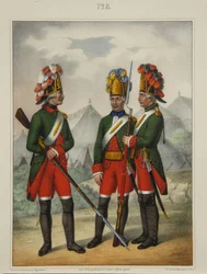 Grenadiere des Preobrazhensky-, Semenovsky- und Izmailovsky-Regiments 1763-1775, frühe 1840er Jahre