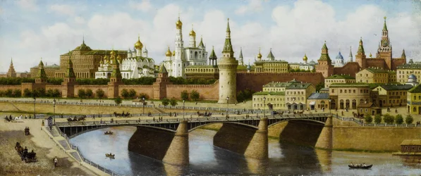 Blick auf den Kreml von der Moskvoretsky-Brücke