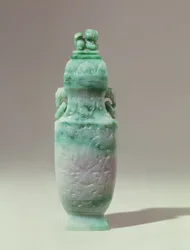 Balustervase und gewölbter Deckel, späte Qing-Dynastie