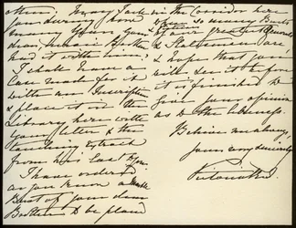 Brief von Königin Victoria an Mary Augusta Gordon, Windsor Castle, 16. März 1885