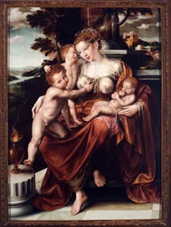 Allegorie der Nächstenliebe. Gemälde von Jan Massys (1509-1575)