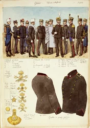 Uniformen der Genio (Ingenieure), Offiziere und Unteroffiziere des Königreichs Italien, Farbtafel von Quinto Cenni