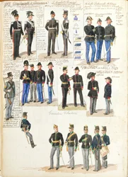 Verschiedene Uniformen des Großherzogtums Toskana von Quinto Cenni, Farbtafel