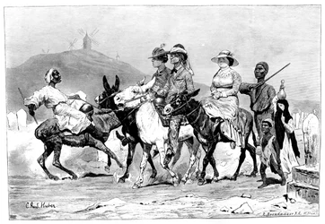 Eine Gruppe von Touristen, Ägypten, 1881