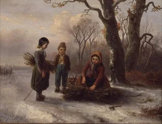 Kinder sammeln Holz, c.1884