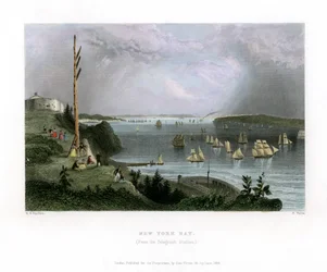 New York Bay vom Telegraphenstation aus gesehen, USA, 1838