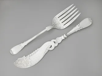 Fischgabel und Messer, ca. 1835-1845