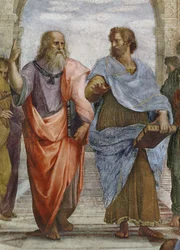 Aristoteles und Platon: Detail der Schule von Athen, 1510-11 (Detail)