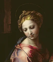 Die Madonna (Detail aus „Die Heilige Familie“ (La Perla), um 1518)