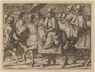 Margarete von Österreich zu Pferd