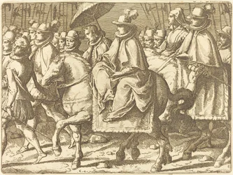 Margarete von Österreich zu Pferd