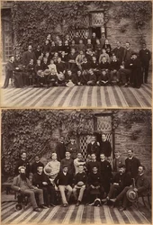 Grundschulklasse der Bishop Cotton School, Shimla (Vorderseite); Schüler der höheren Klassen und Lehrer der Bishop Cotton School, Shimla (Rückseite)