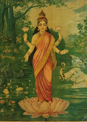 Lakshmi, von Raja Ravi Varma und Ravi Varma Press, 1930er