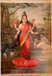Lakshmi, von Ravi Varma Fine Art Lithographic Press, Bombay, 1894