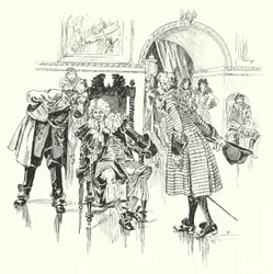 Der Empfang eines großen Mannes (Gravur)