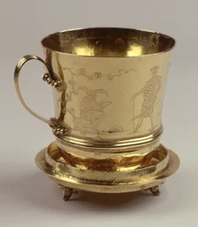 Goldene Schokoladentasse, ca. 1685 (Silber)