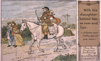 Ein Bauer ritt auf seiner grauen Stute