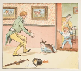 Baby Bunting in Kaninchenfell gewickelt, aus The Hey Diddle Diddle Picture Book, veröffentlicht 1882