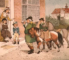 Illustration aus Reite auf dem Steckenpferd zum Banbury Cross (Pferde zu den Kindern bringen)