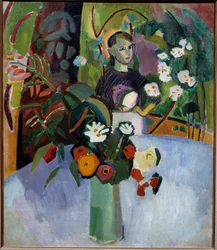Jeanne in den Blumen