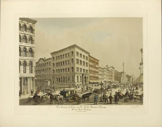 Ecke Lake und La Salle Straßen, Chicago, Marine Bank Gebäude im Jahr 1864